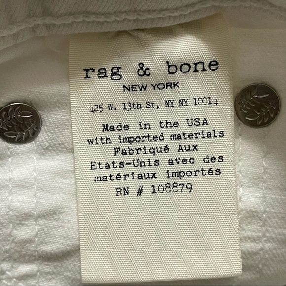 Rag & Bone Skinny Jeans White Blanc Size 26 W1502M595BLA - Picture 6 of 11